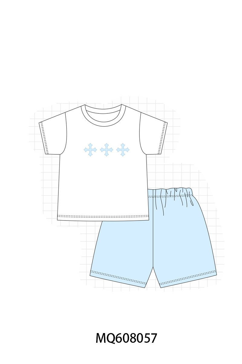 PO103 Blue easter cross embroidery collection