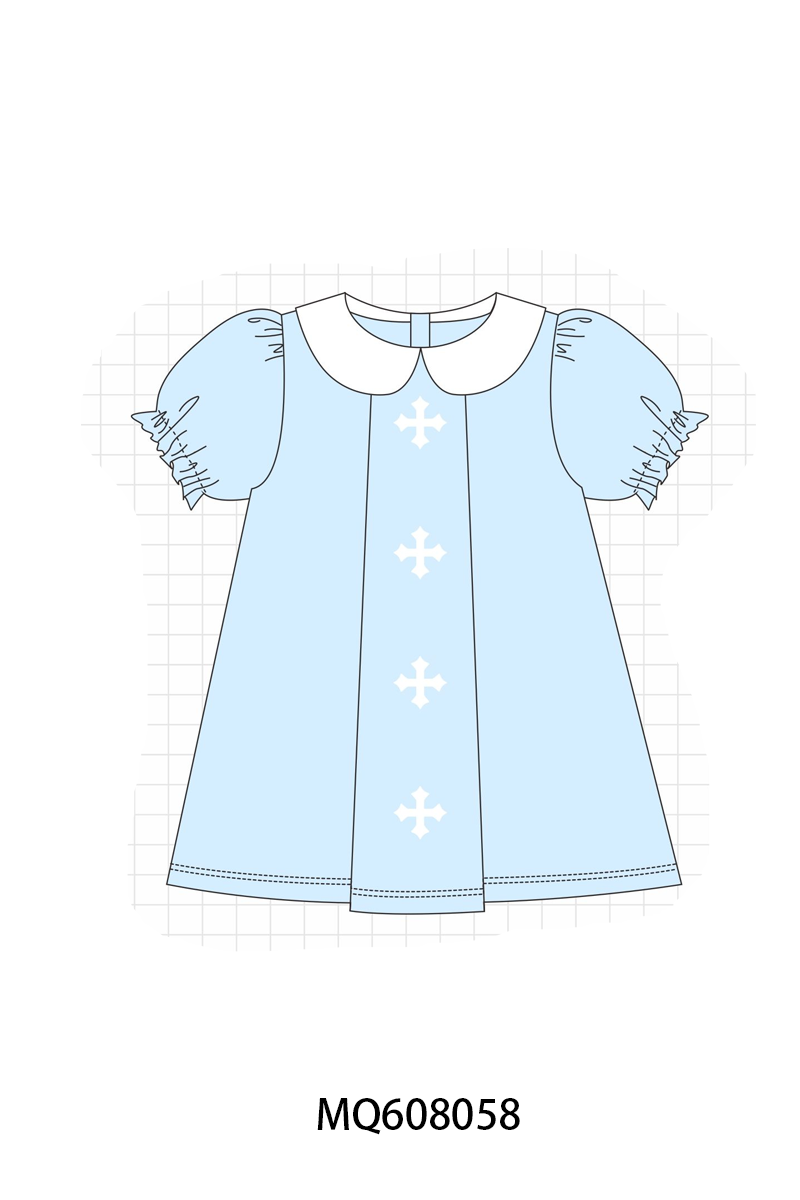 PO103 Blue easter cross embroidery collection