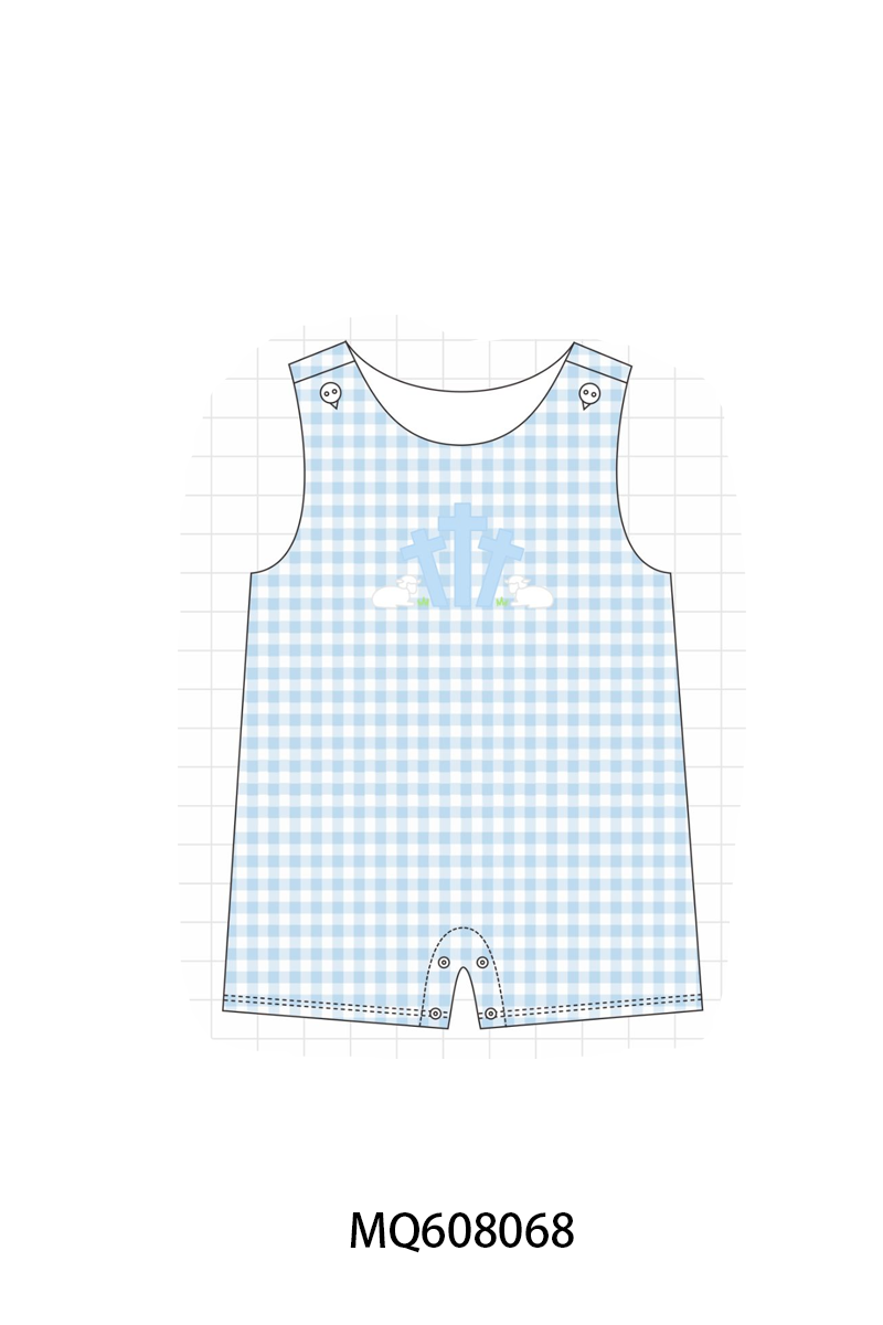 PO103 Pink&blue gingham cross sheep collection