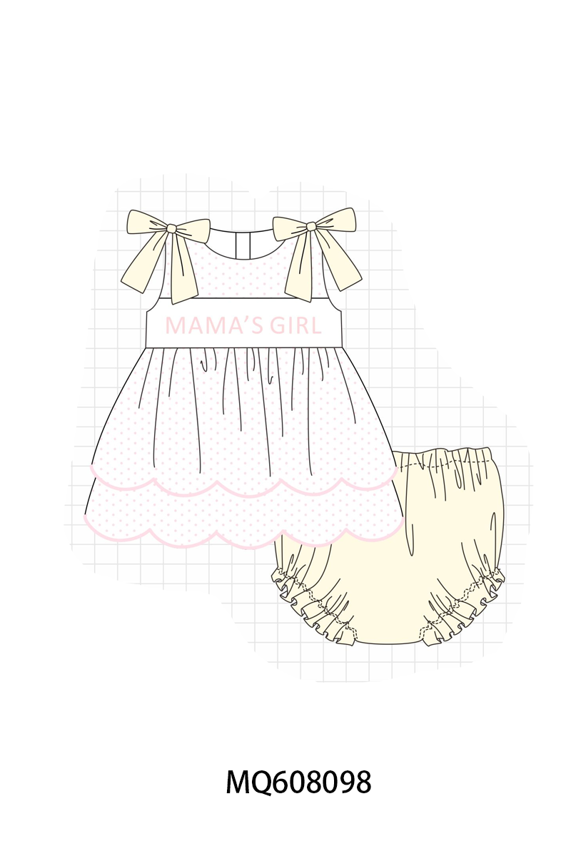 PO103 Mama's Girl embroidery dot bow collection