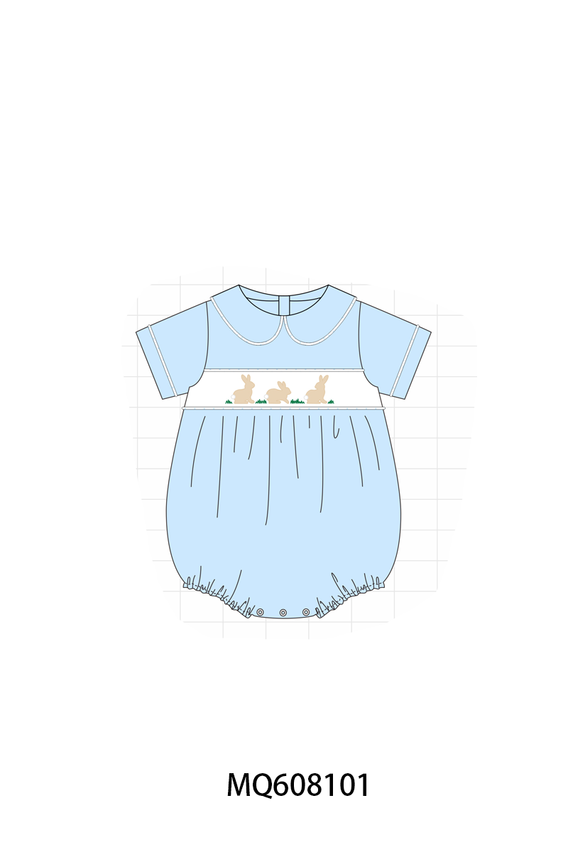 PO103 Blue easter bunny embroidery collection