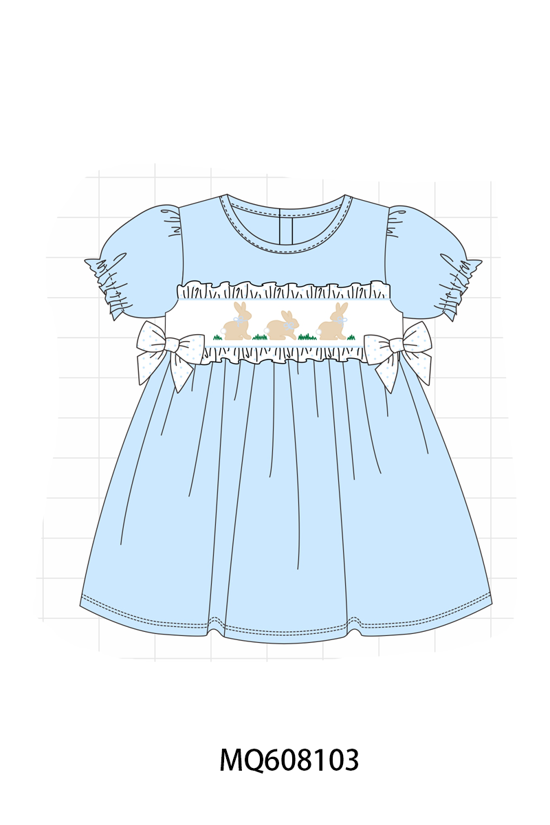PO103 Blue easter bunny embroidery collection