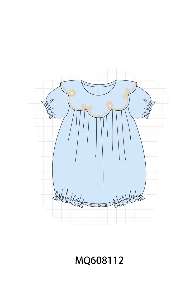 PO103 Blue bow embroidery collection