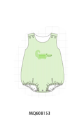 PO103 Green seersucker crocodile embroidery collection
