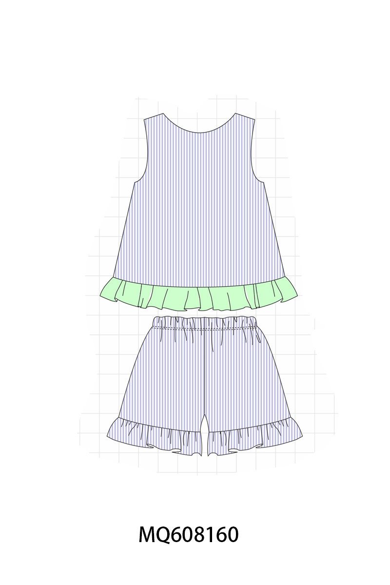 PO103 Lavender seersucker ruffle collection