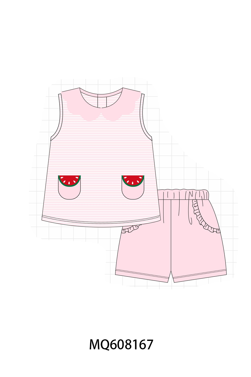 PO103 Pink watermelon pocket stripe collection