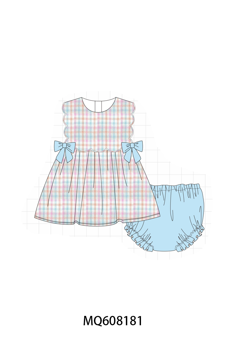 PO103 Multicolored gingham bow collection
