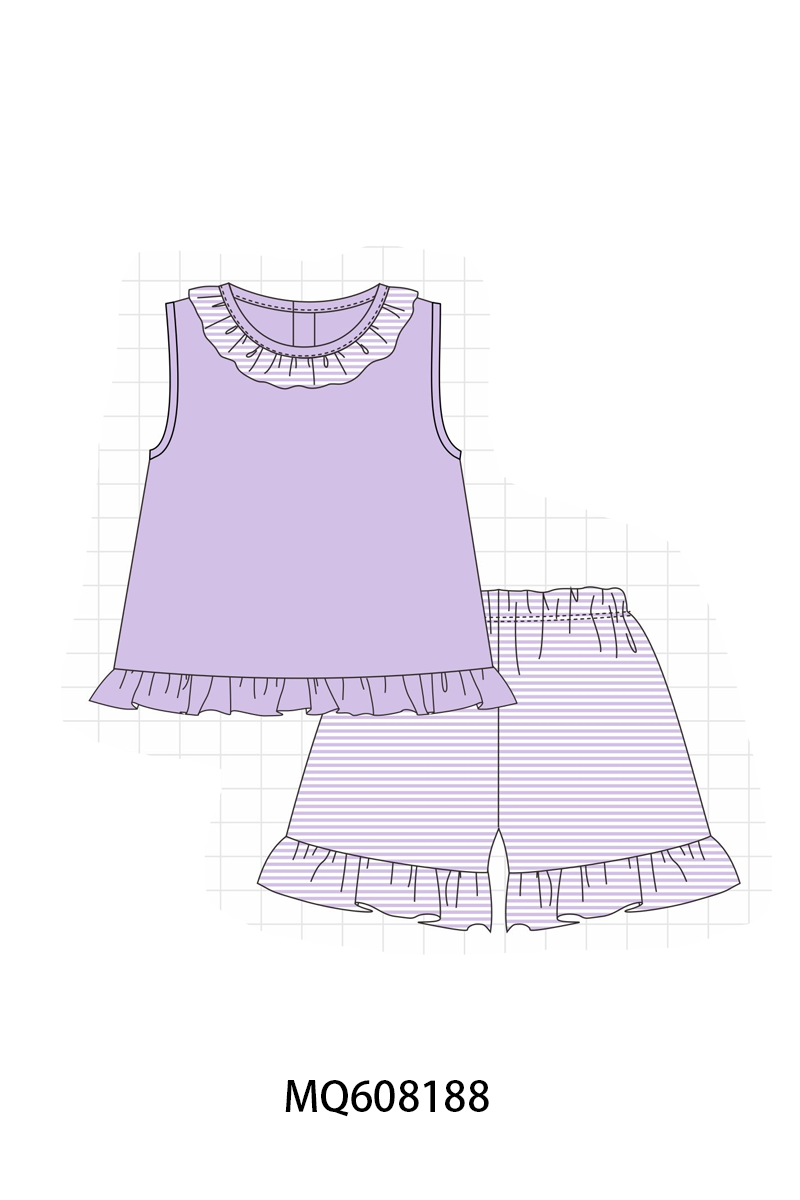 PO103 Purple stripe ruffle collection