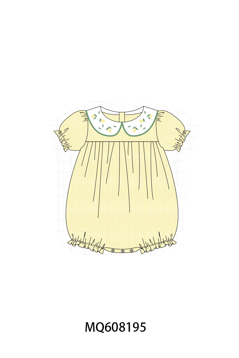 PO103 Yellow lemon embroidery collection