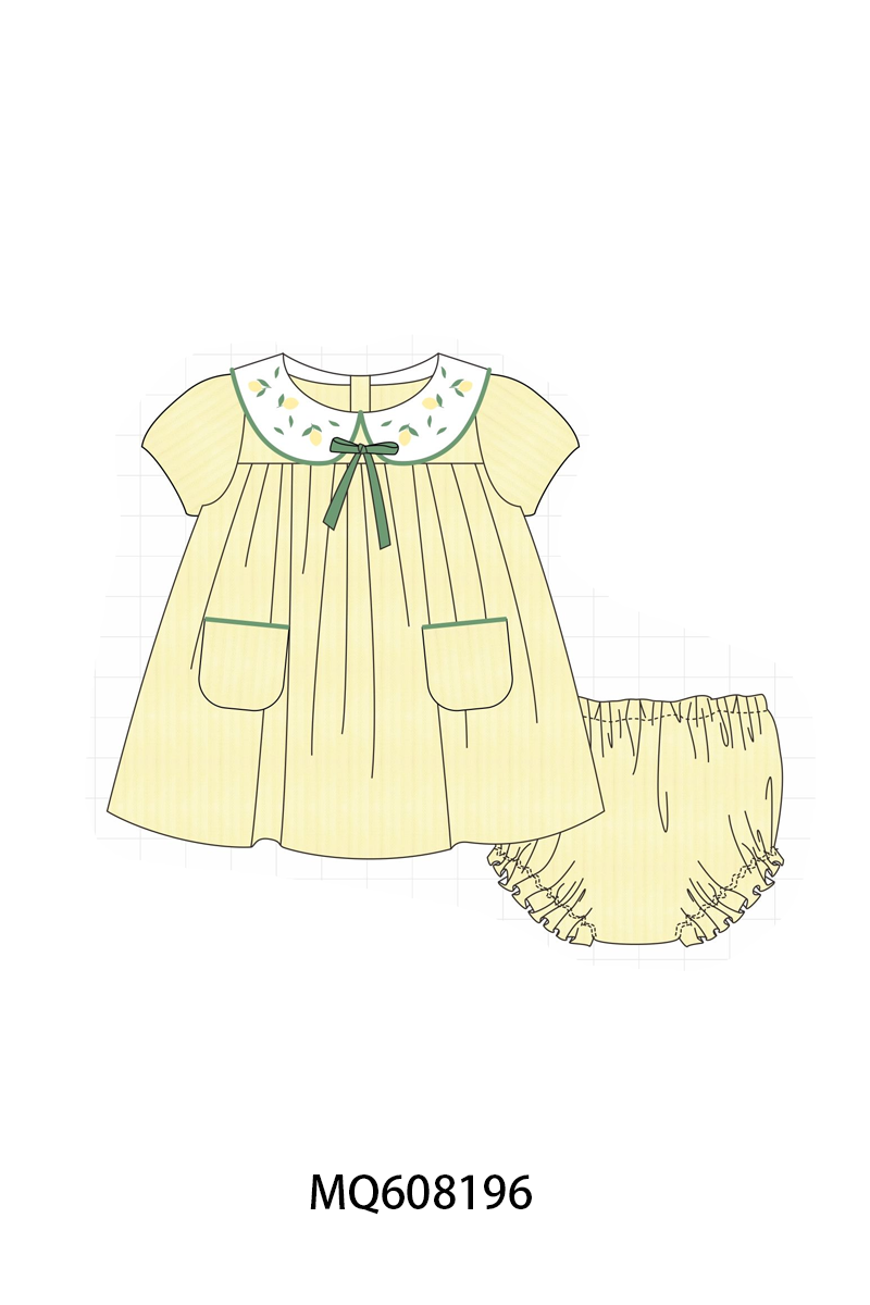 PO103 Yellow lemon embroidery collection