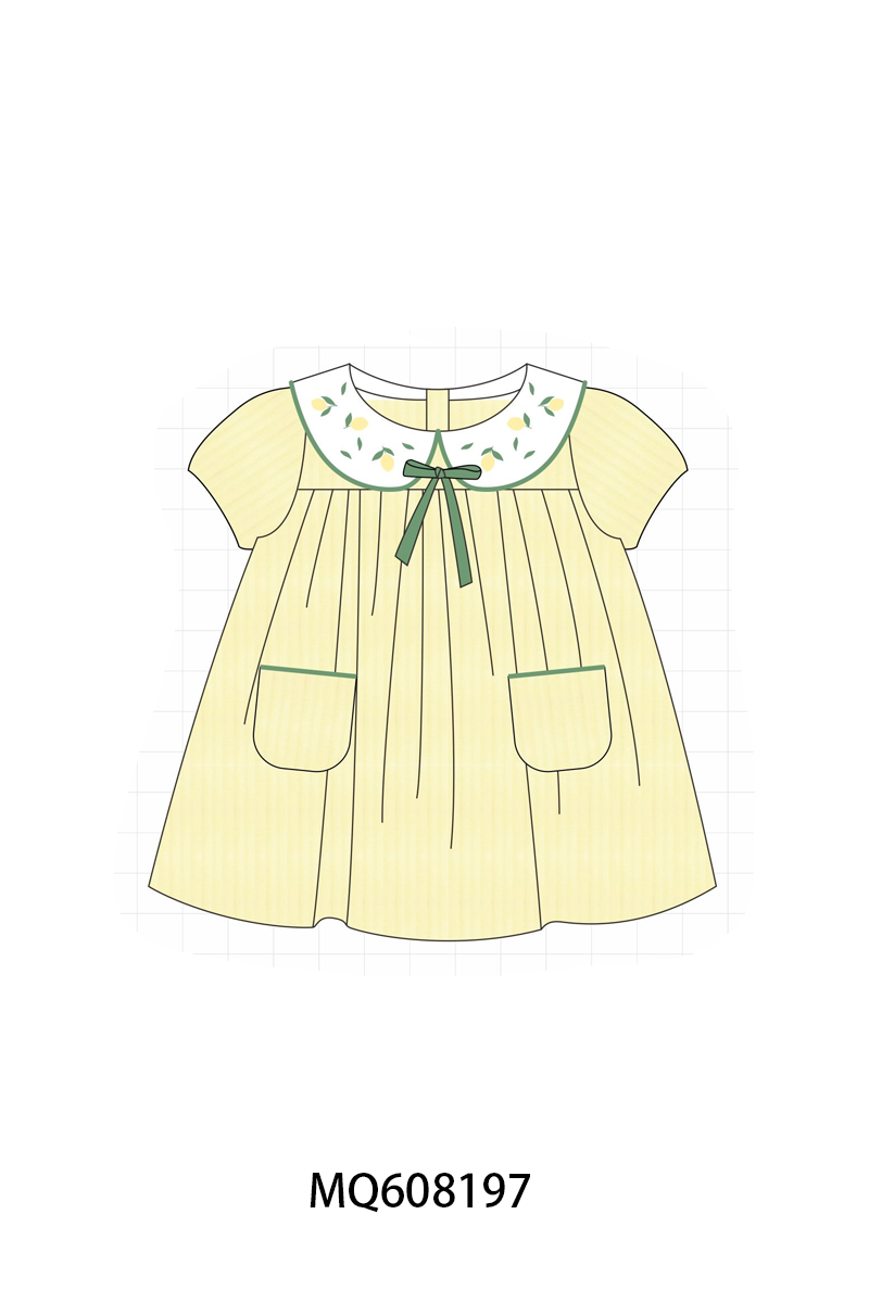 PO103 Yellow lemon embroidery collection