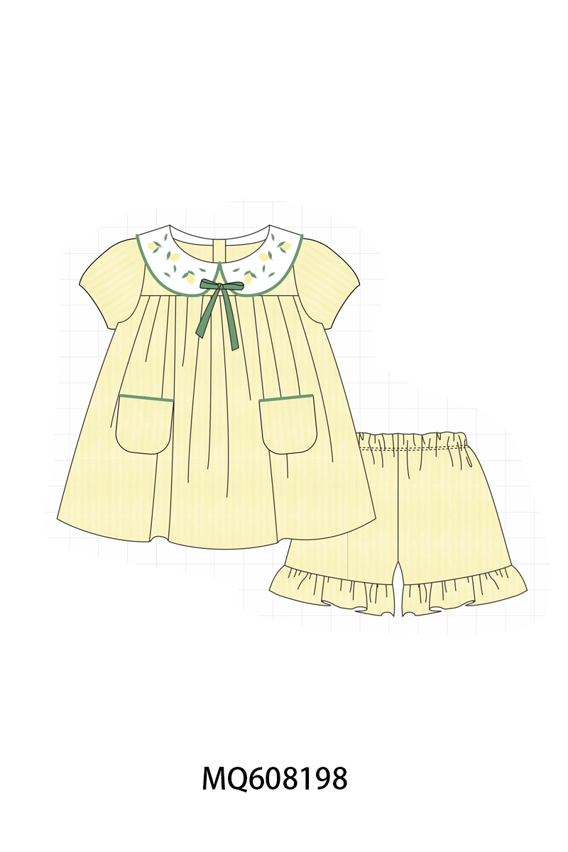 PO103 Yellow lemon embroidery collection
