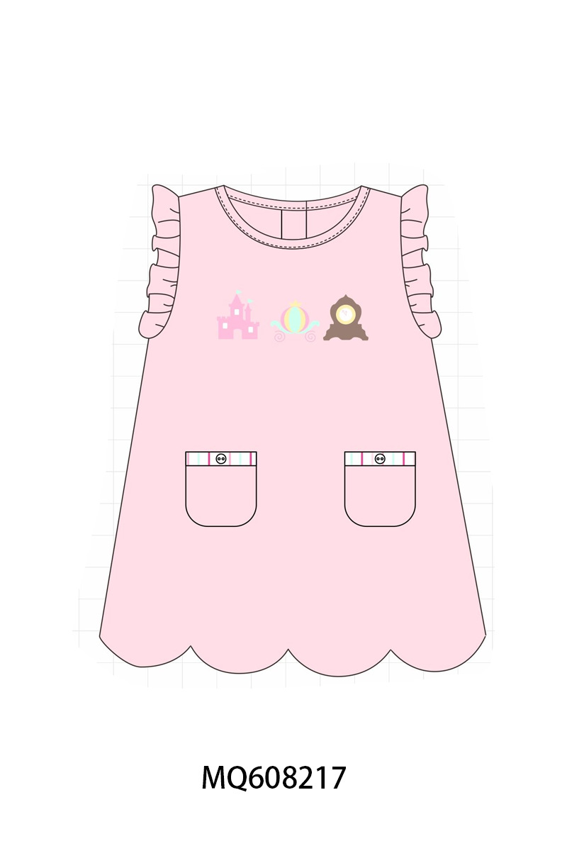 PO103 Pink castle embroidery ruffle collection