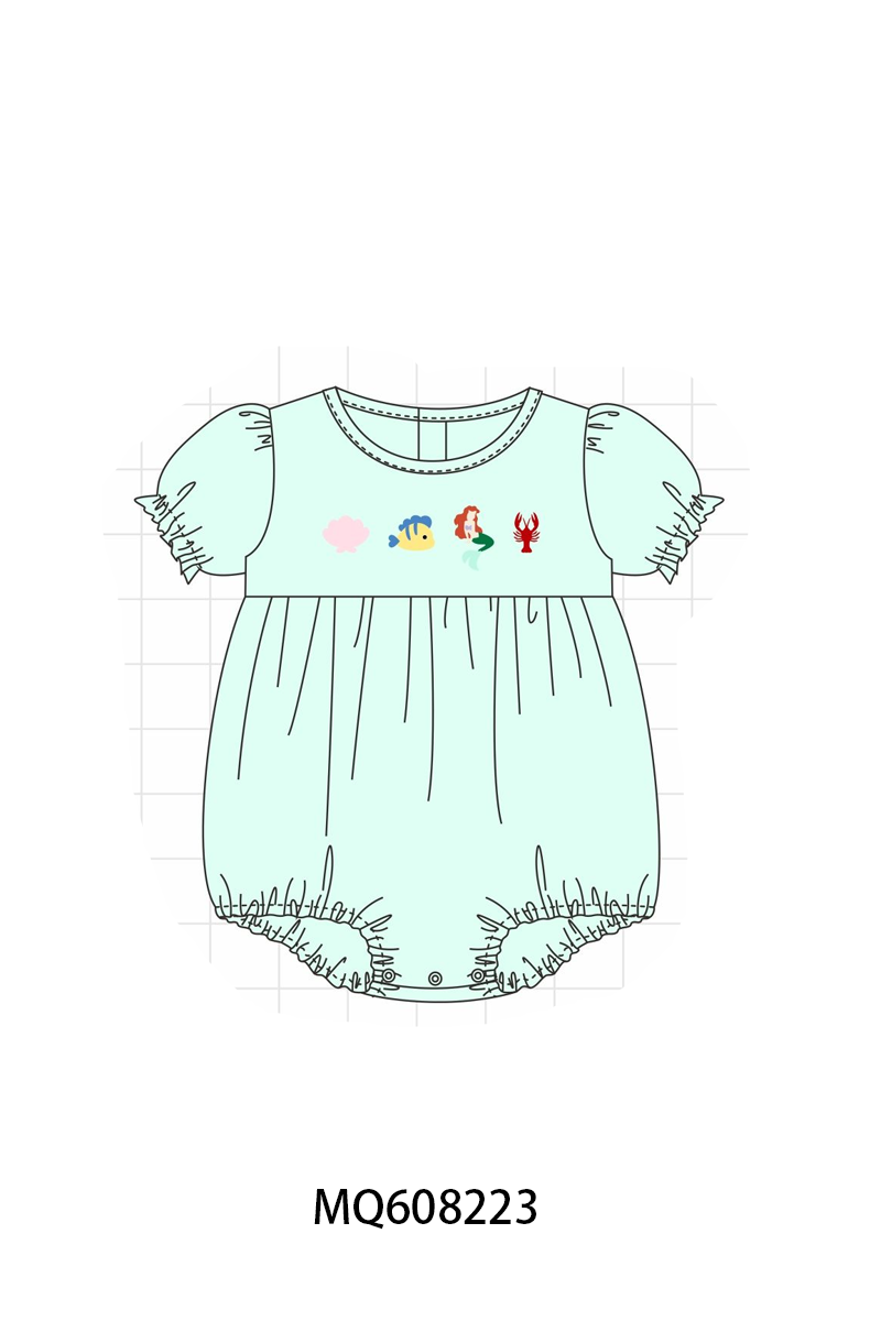 PO103 Mint mermaid lobster embroidery collection