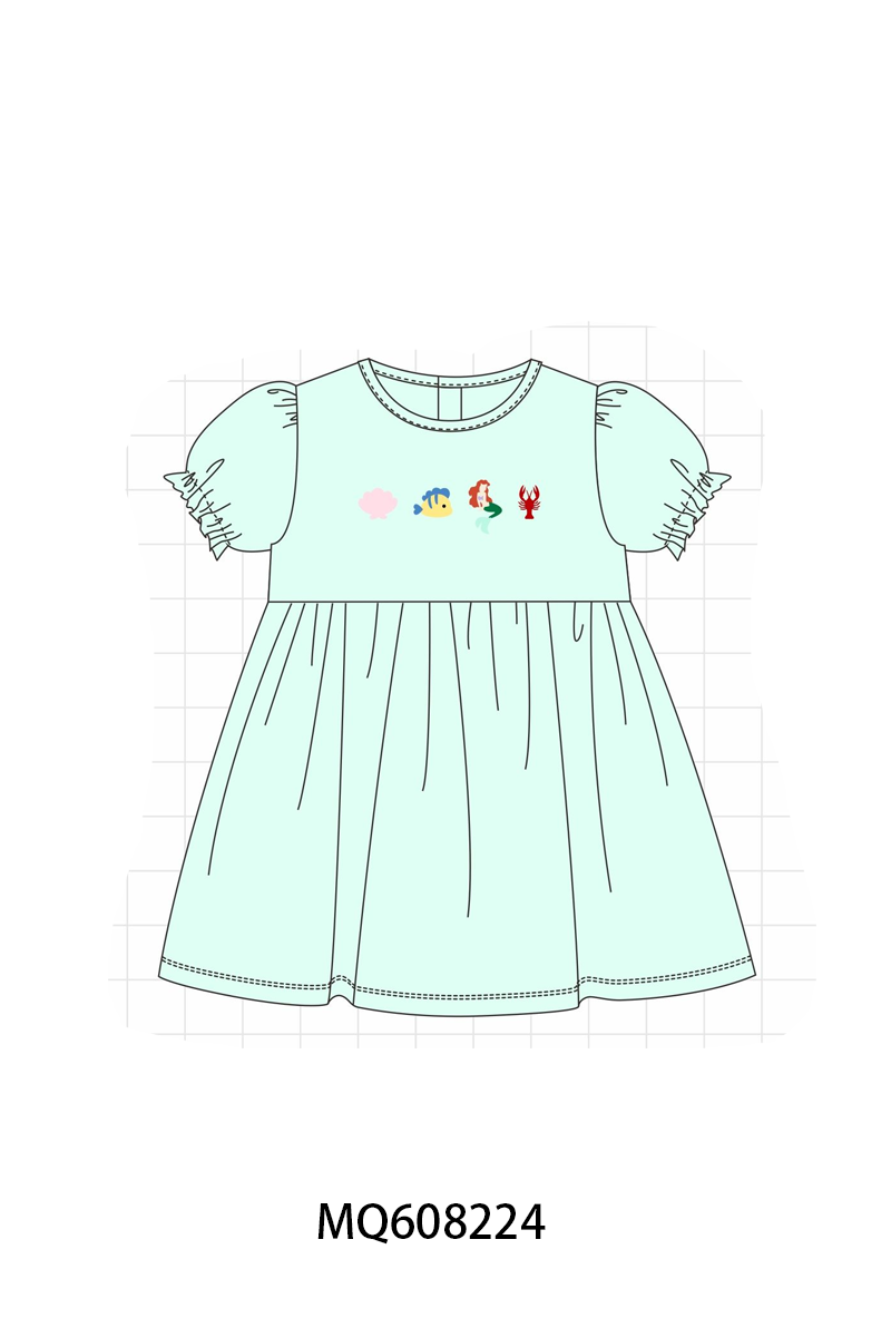PO103 Mint mermaid lobster embroidery collection