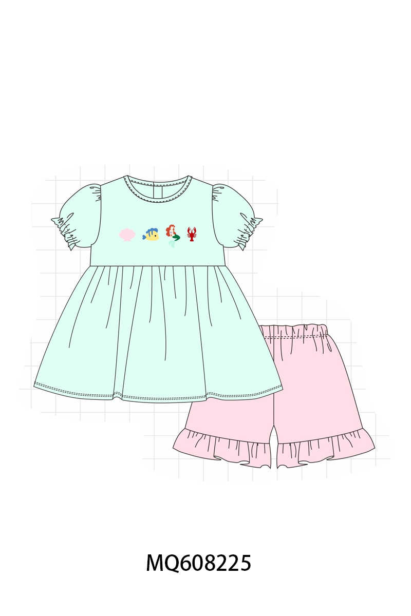 PO103 Mint mermaid lobster embroidery collection