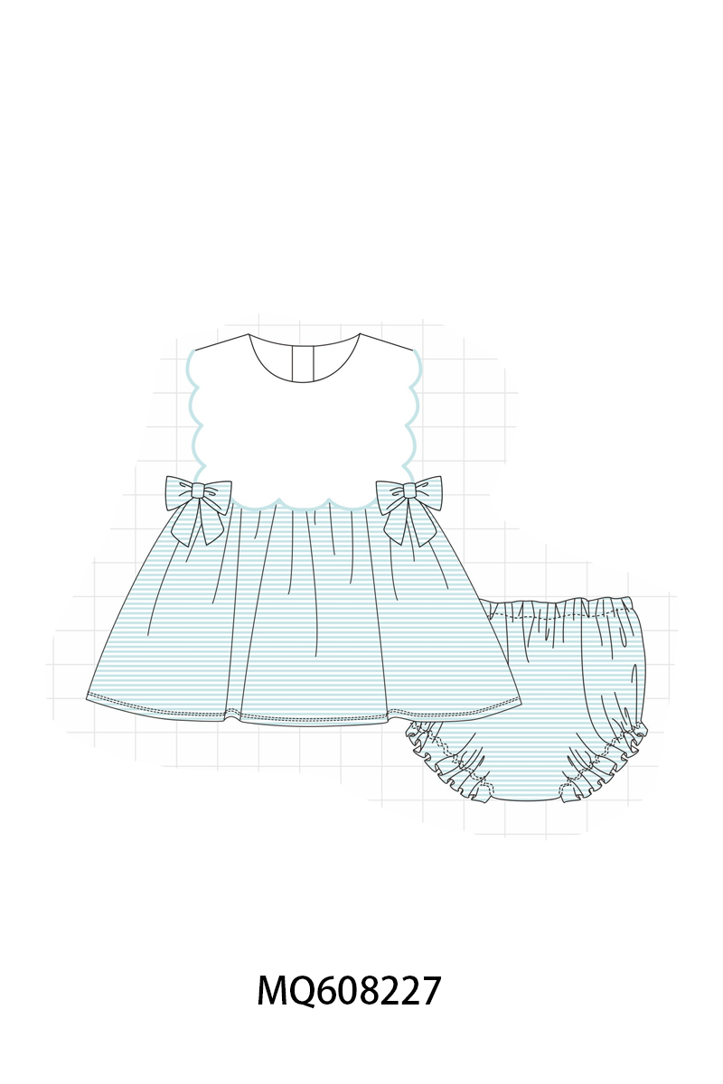 PO103 Blue stripe bow collection
