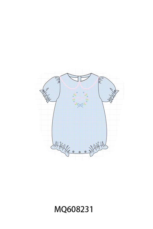 PO103 Blue gingham mama's girl embroidery colleciton