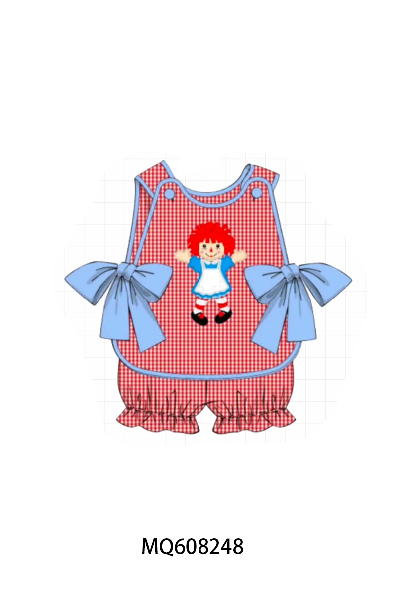 PO103 Red Raggedy Ann applique gingham collection
