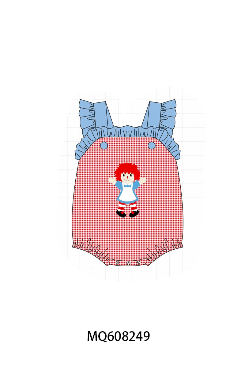 PO103 Red Raggedy Ann applique gingham collection