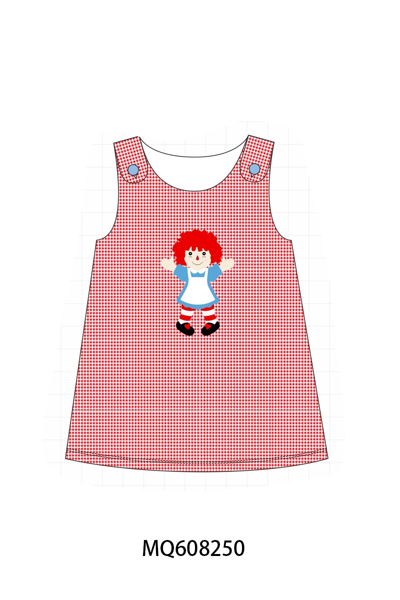 PO103 Red Raggedy Ann applique gingham collection
