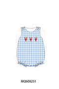 PO103 Blue lobster embroidery gingham collection
