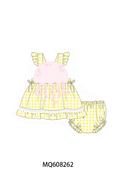 PO103 Yellow jellyfish applique gingham collection