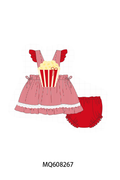 PO103 Red popcorn applique stripe collection