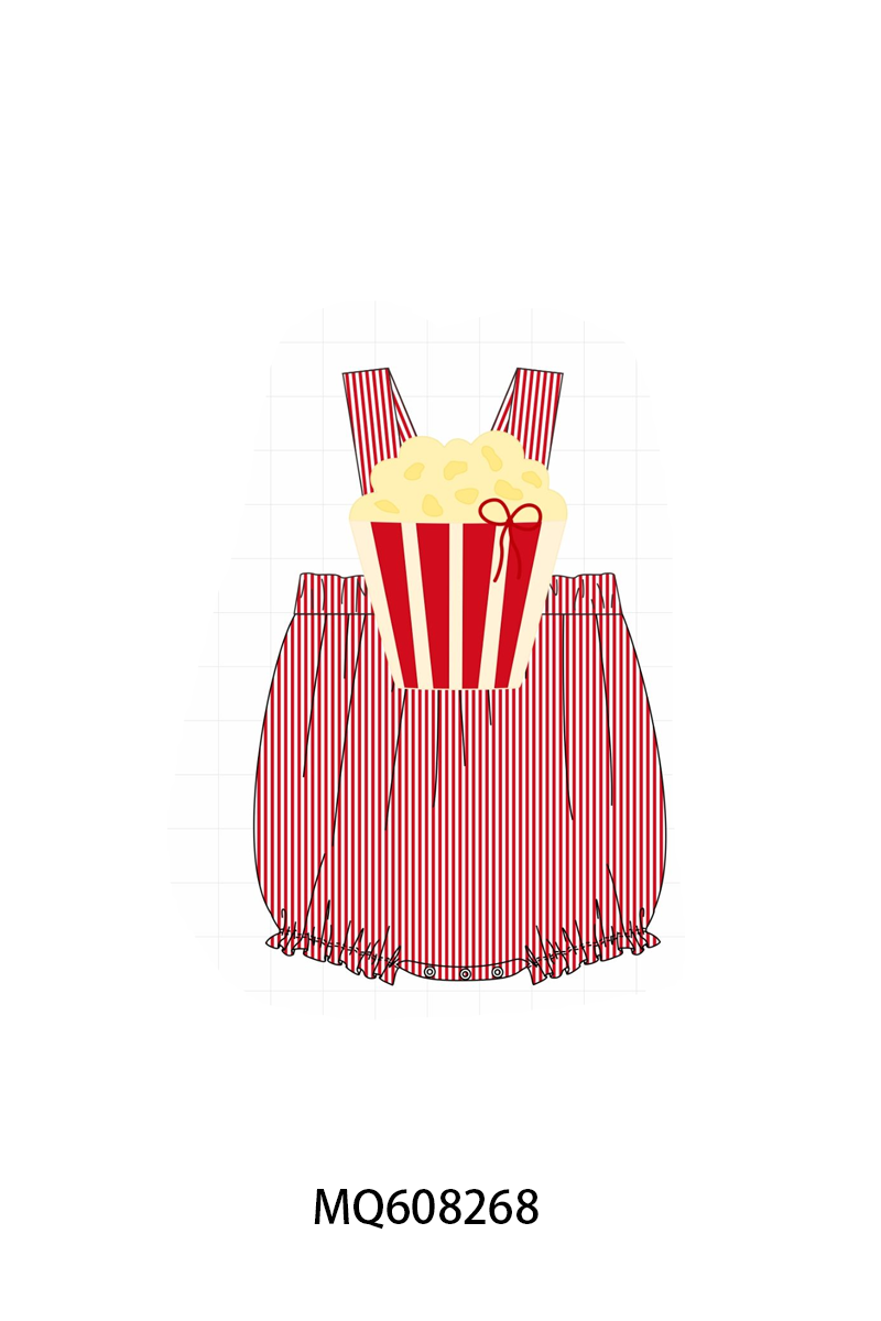 PO103 Red popcorn applique stripe collection