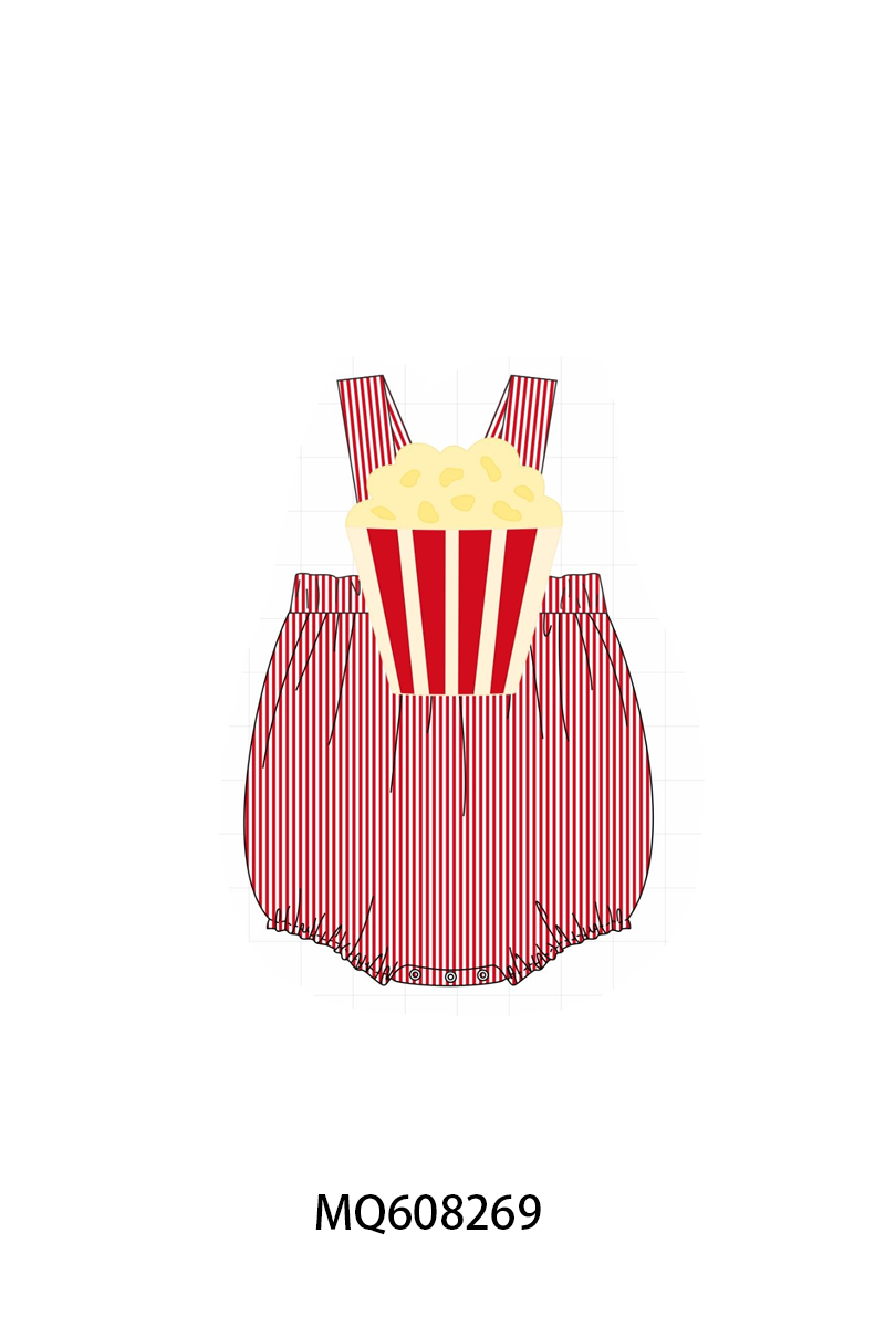PO103 Red popcorn applique stripe collection