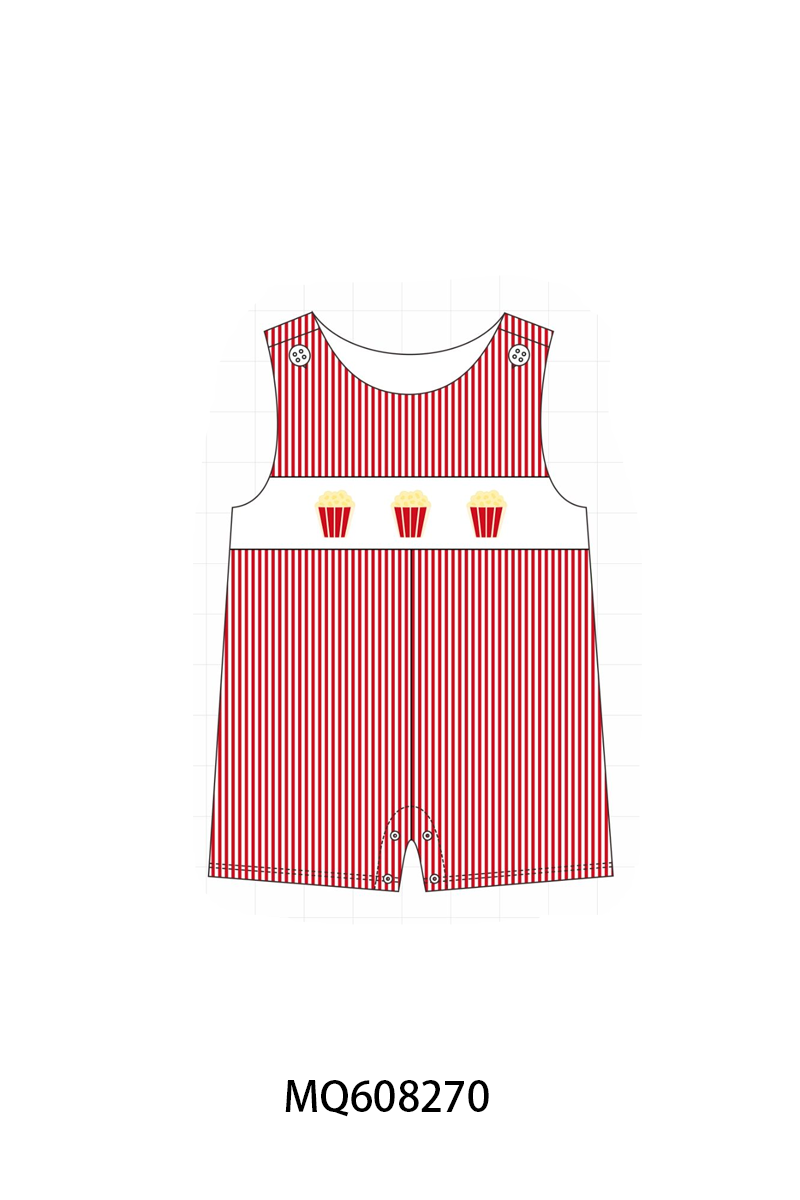 PO103 Red popcorn applique stripe collection
