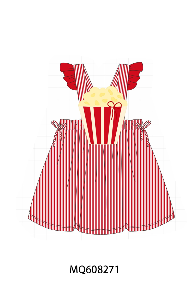 PO103 Red popcorn applique stripe collection