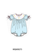 PO103 Blue fish embroidery gingham collection