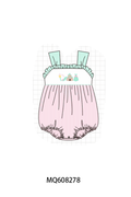 PO103 Pink castle embroidery seersucker collection