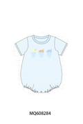 PO103 Blue&pink ice cream embroidery stripe collection