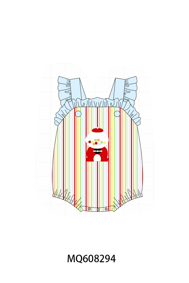 PO103 Blue gumball machine applique stripe collection