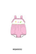 PO103 Pink&blue animal embroidery gingham collection