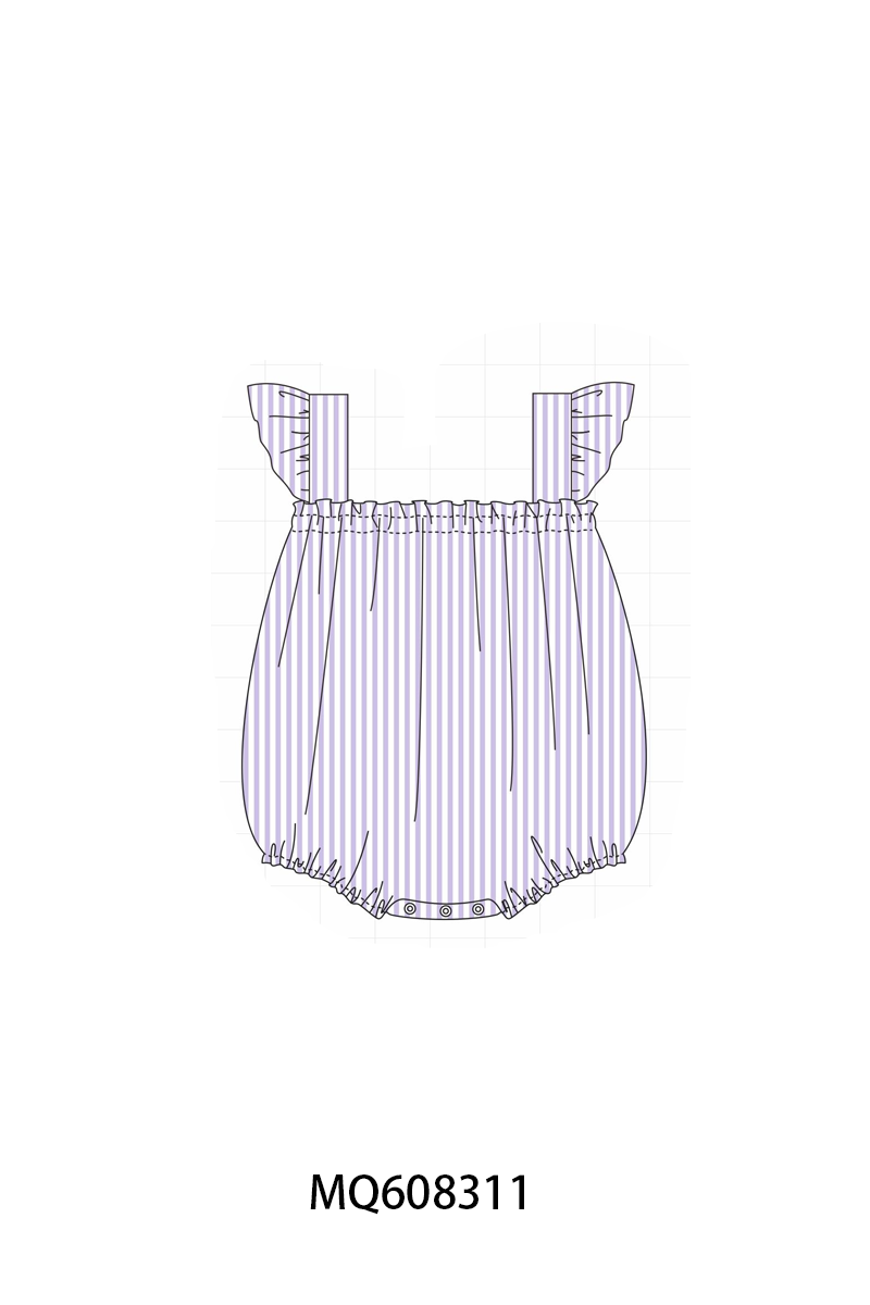 PO103 Purple stripe ruffle girl collection