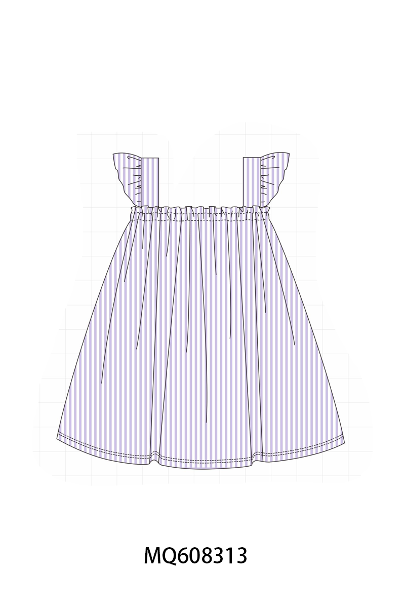 PO103 Purple stripe ruffle girl collection