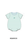 PO103 Green stripe fish embroidery ruffle colleciton