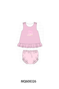 PO103 Pink&blue stripe boots applique collection