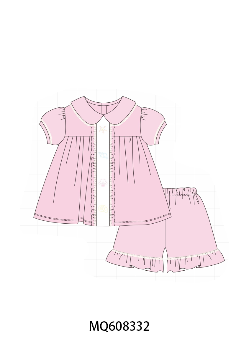 PO103 Pink starfish shell embroidery collection