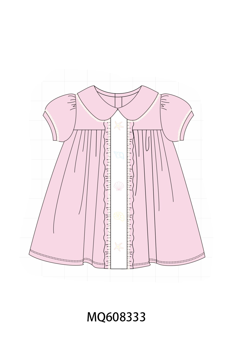 PO103 Pink starfish shell embroidery collection