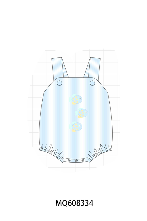 PO103 Blue&pink fish embroidery collection