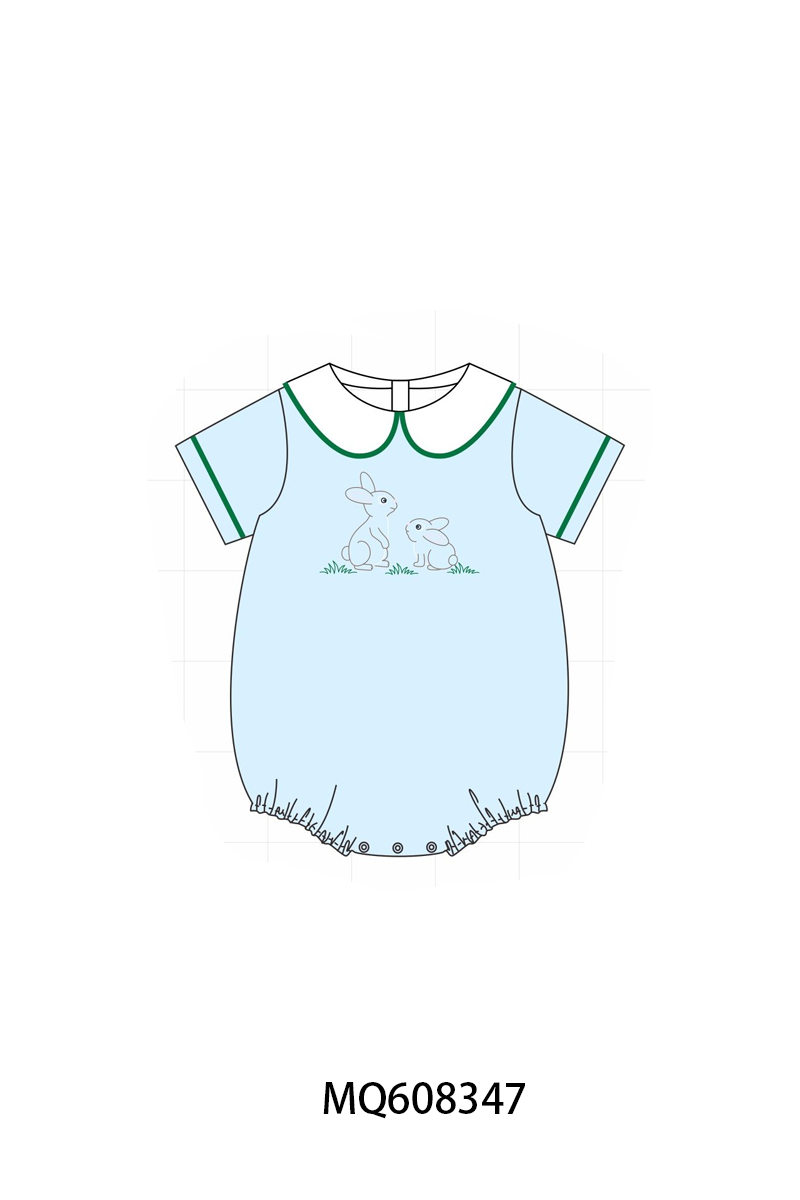 PO103 Blue easter bunny embroidery peter pan collection