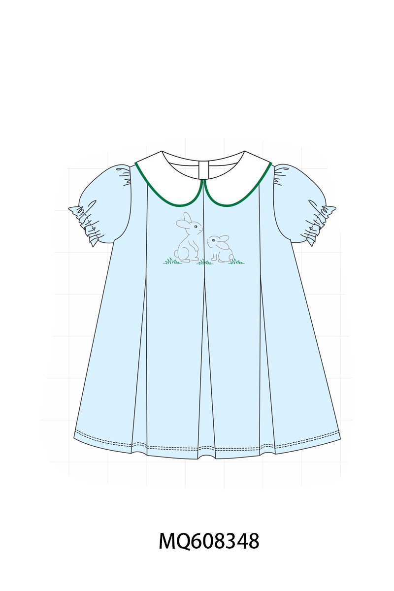 PO103 Blue easter bunny embroidery peter pan collection