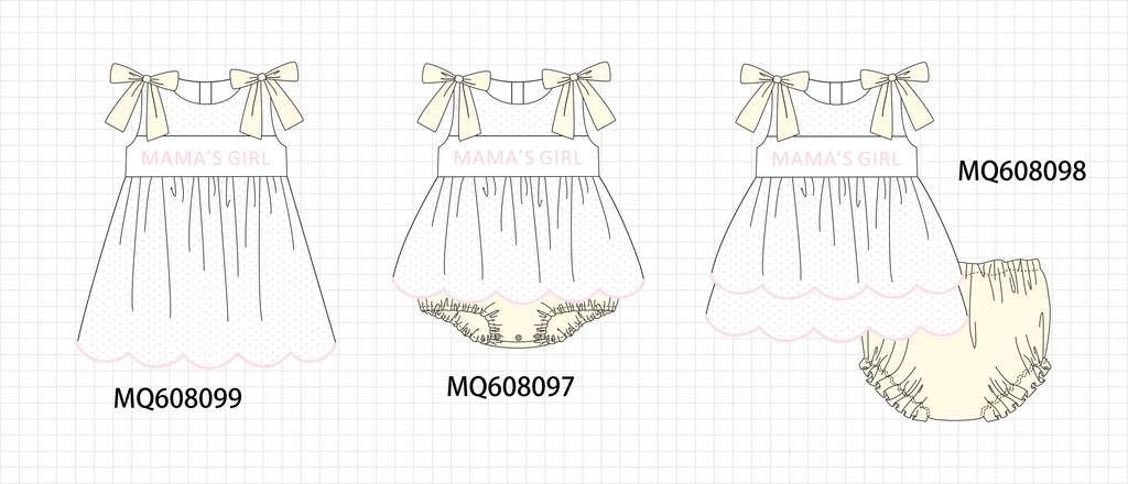 PO103 Mama's Girl embroidery dot bow collection