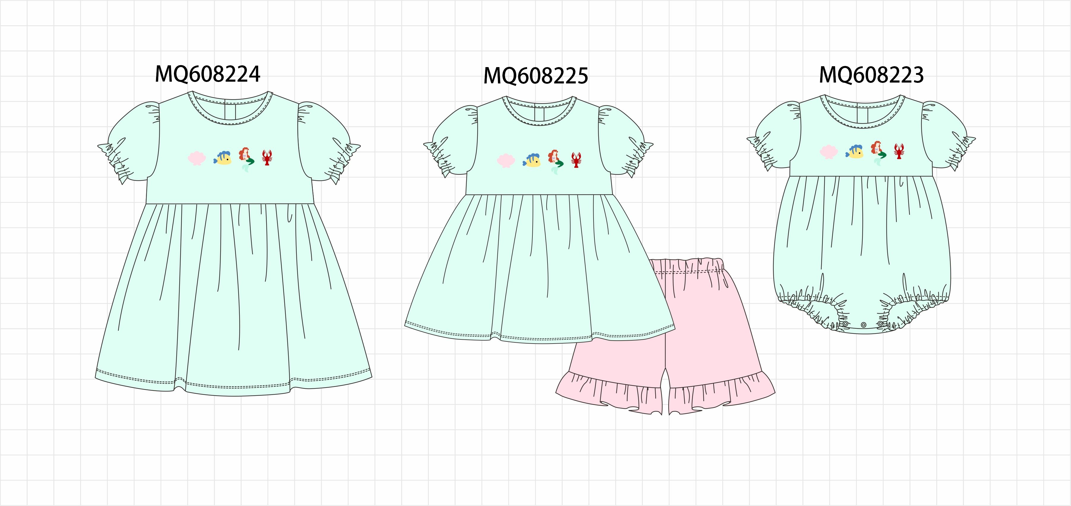 PO103 Mint mermaid lobster embroidery collection