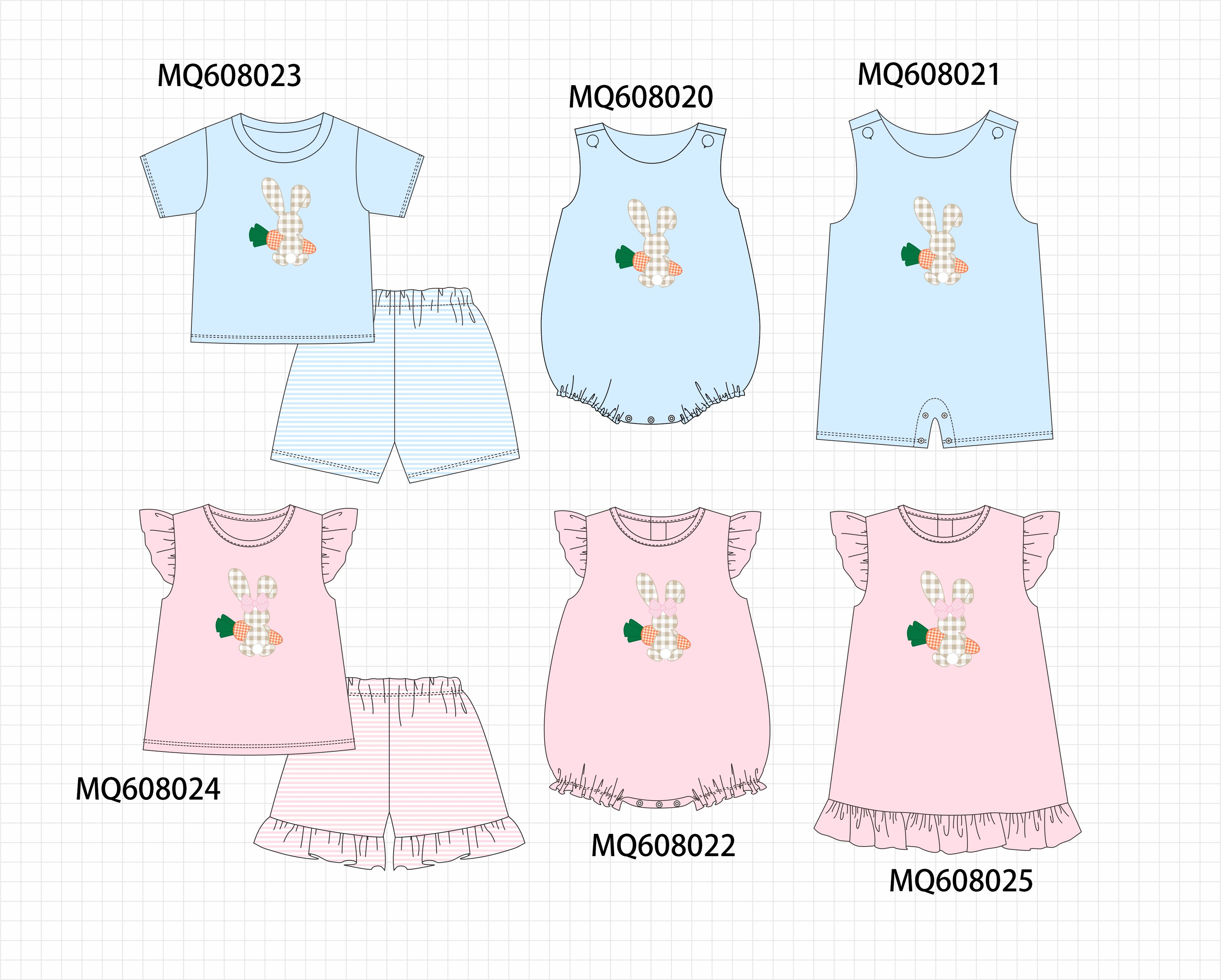 PO103 Pink&blue easter bunny carrot applique collection