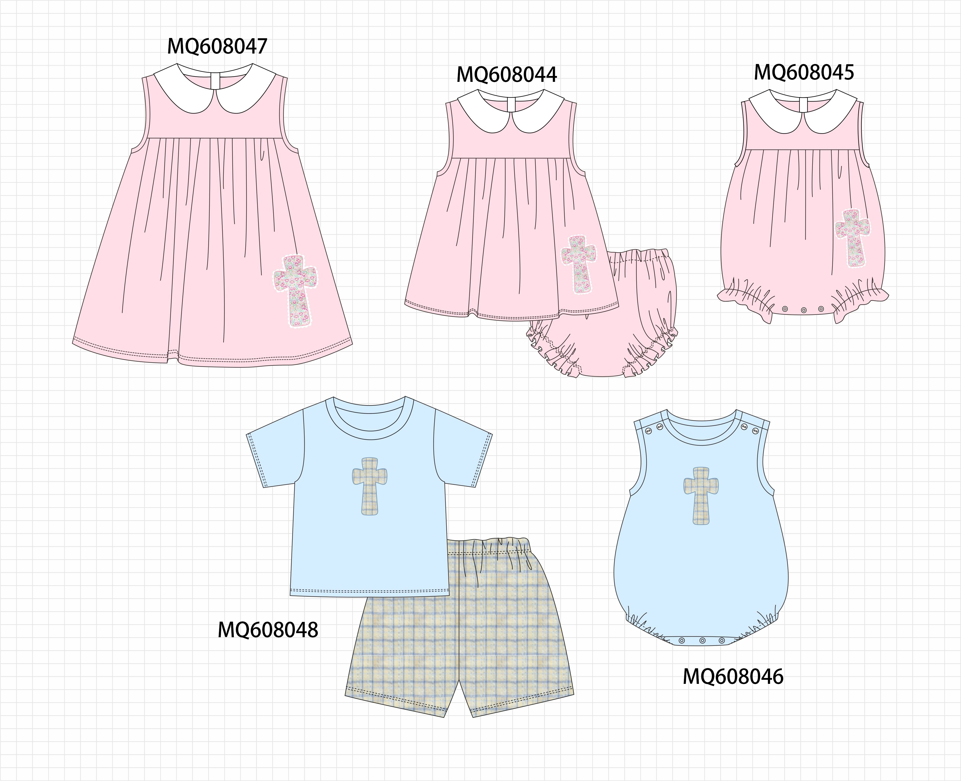 PO103 Pink&blue easter cross embroidery collection